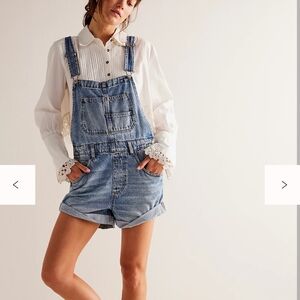 FP Denim Blue Women's Overall Shorts